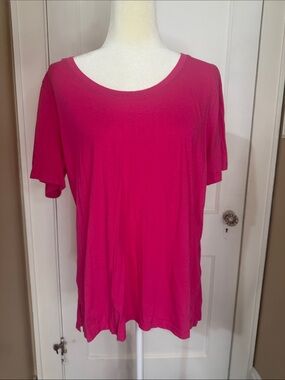 Eddie Bauer Bright Pink Short Sleeve Scoop Neck Tee
